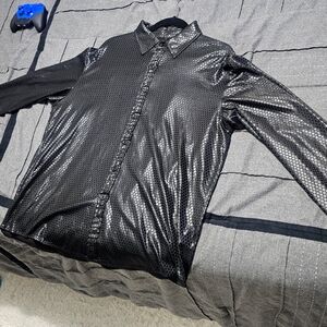 Black design dress shirt